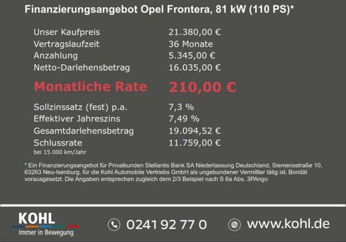 Opel Frontera, 2026