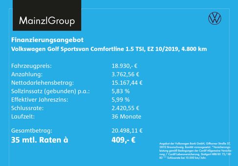 Volkswagen Golf Sportsvan, 2019