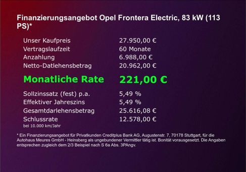 Opel Frontera, 2026 2