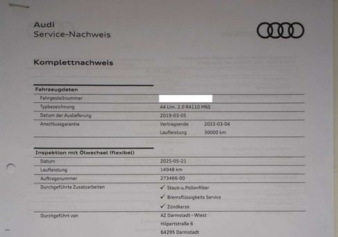 Audi A4, 2019